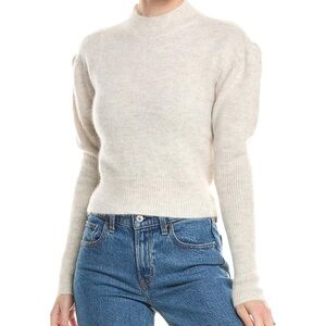 Madewell Alpaca Blend Mockneck Puff Sleeve Sweater